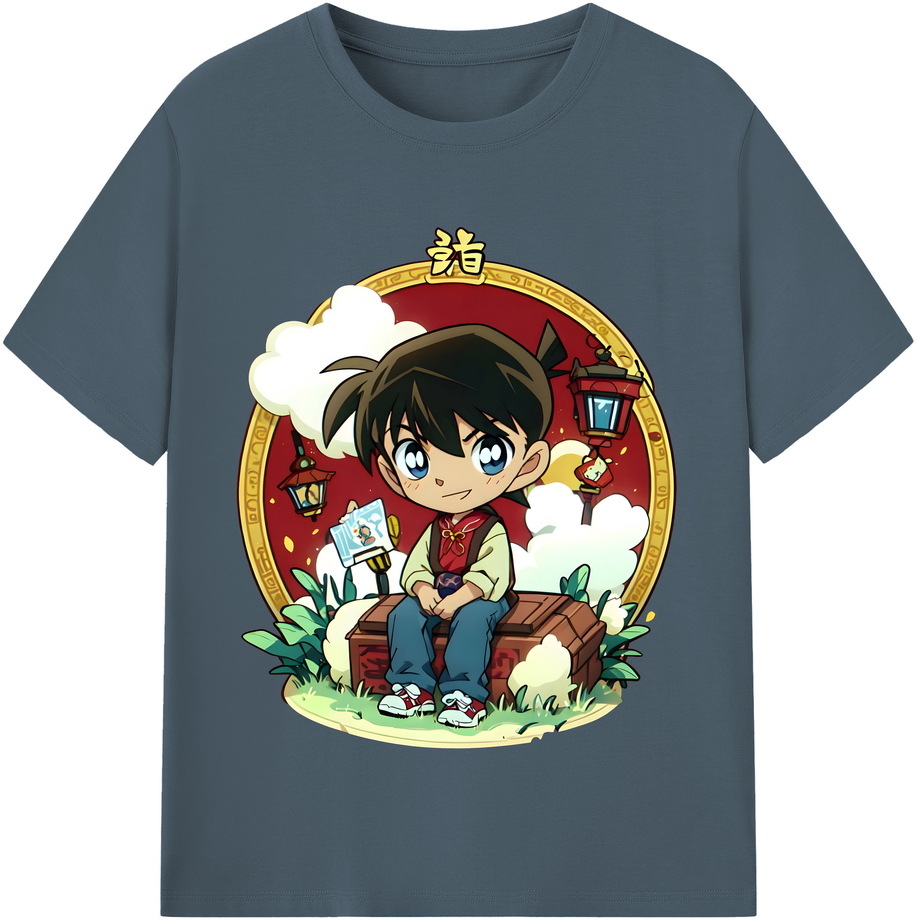 （画像用） 名探偵コナン 江戸川 コナン Detective Conan Conan Edogawa 綿100％半袖Tシャツ（フロントプリント）